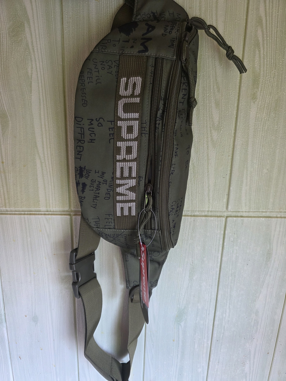 Supreme Olive Script Sling Belt Bag